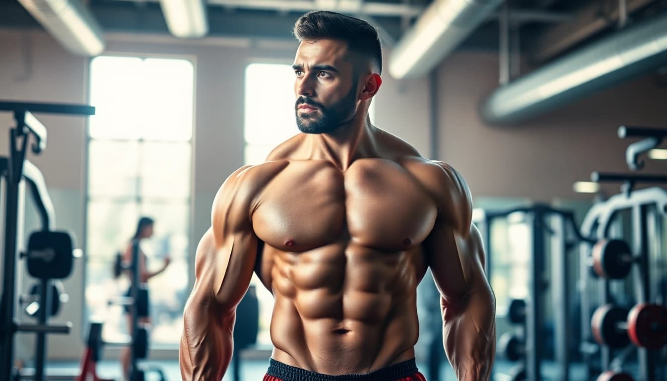 Shredbal Shred Short Compound für Muskelaufbau und Definition in einem Fitnessstudio.