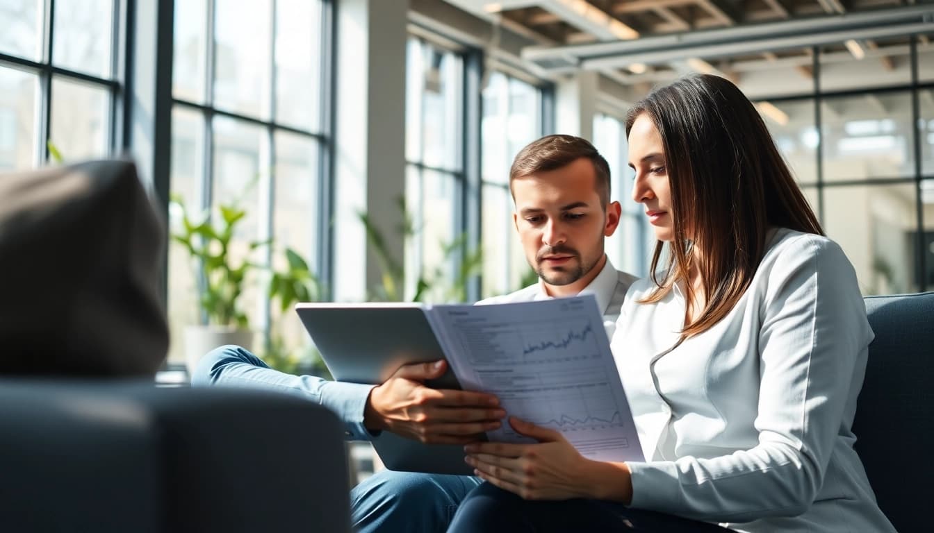 Headhunter Ingenieure analysieren Karrieremöglichkeiten in einem modernen Büro.