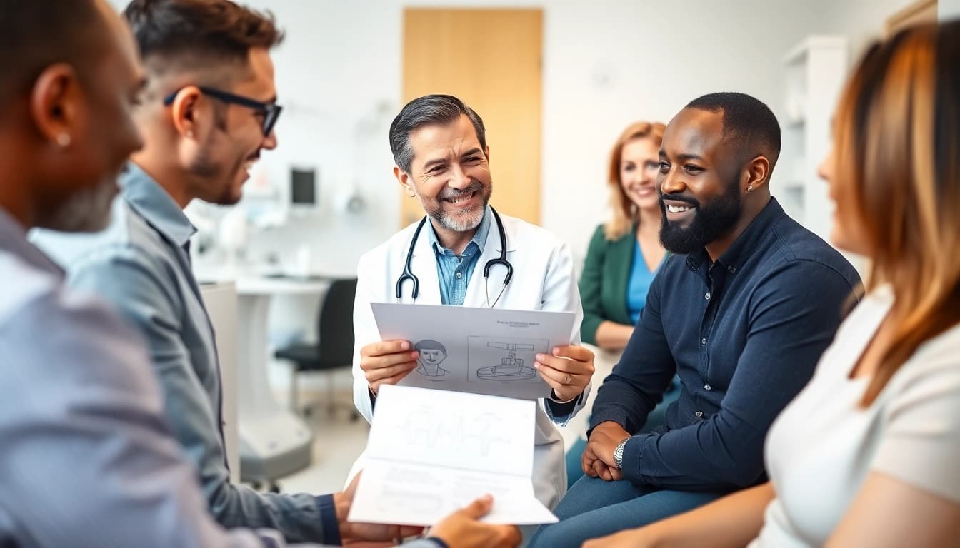 Besprechung der Haartransplantation Türkei kosten zwischen Patienten und Arzt in einem modernen, freundlichen Klinikraum.