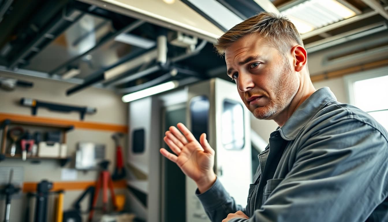 Das Wohnmobil Gutachten zeigt eine technische Inspektion eines Wohnmobils durch einen erfahrenen Gutachter.
