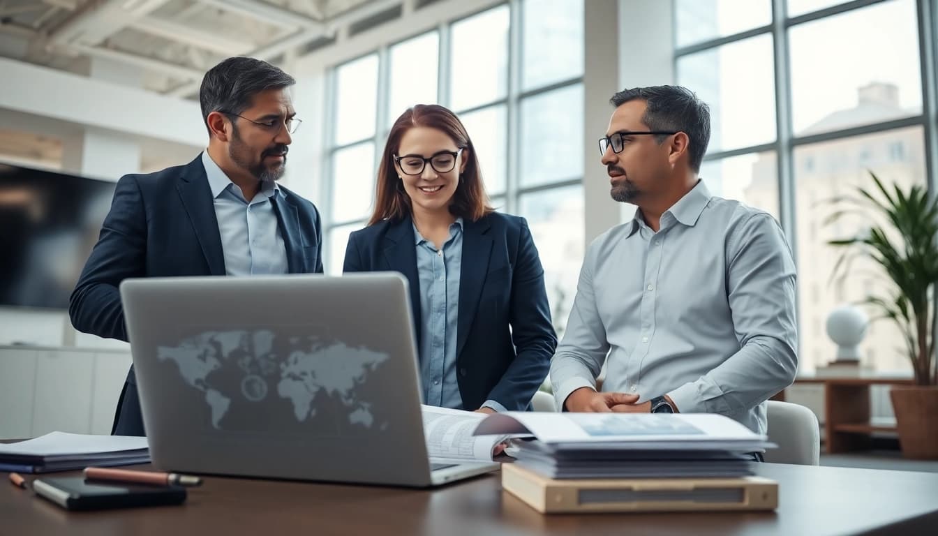 Headhunter Ingenieure in einem modernen Büro, das eine professionelle Beratung zeigt.