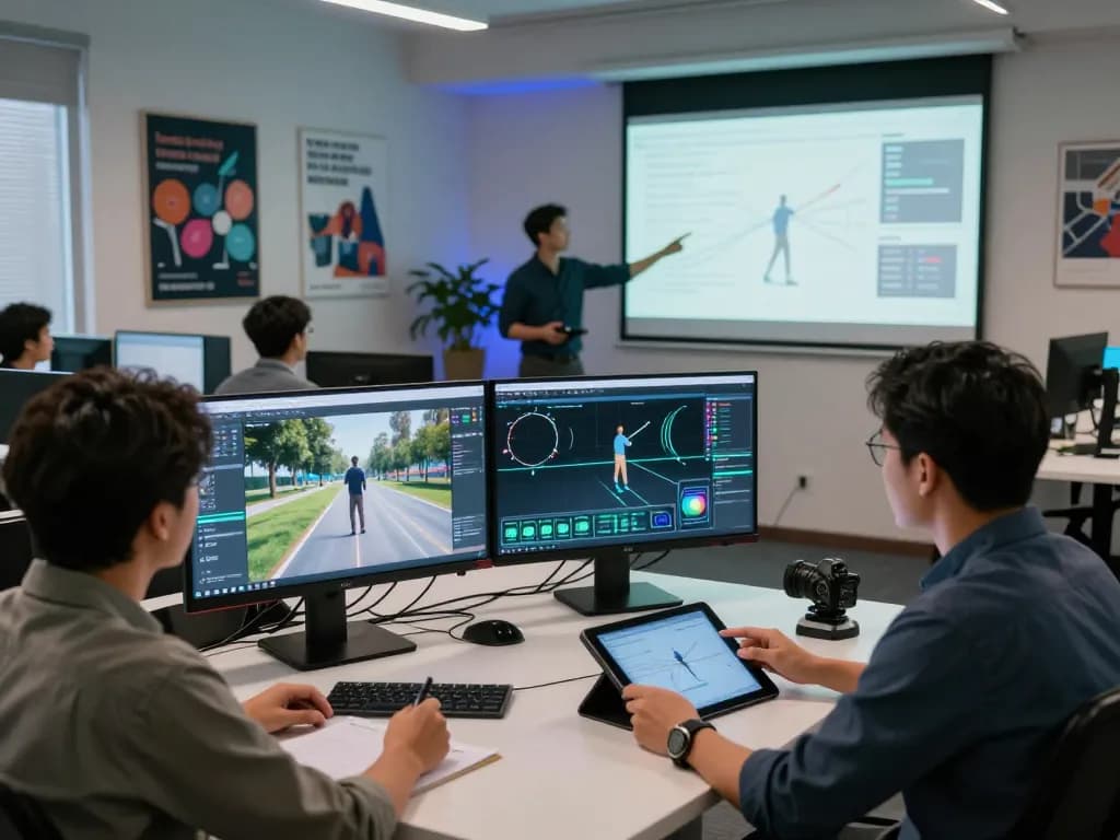 Dynamic team collaboration on motion control technology solutions in a modern workspace environment