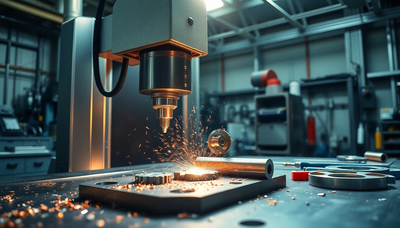 Präzise CNC bearbeitung metall in einem hochmodernen Werkstattumfeld.