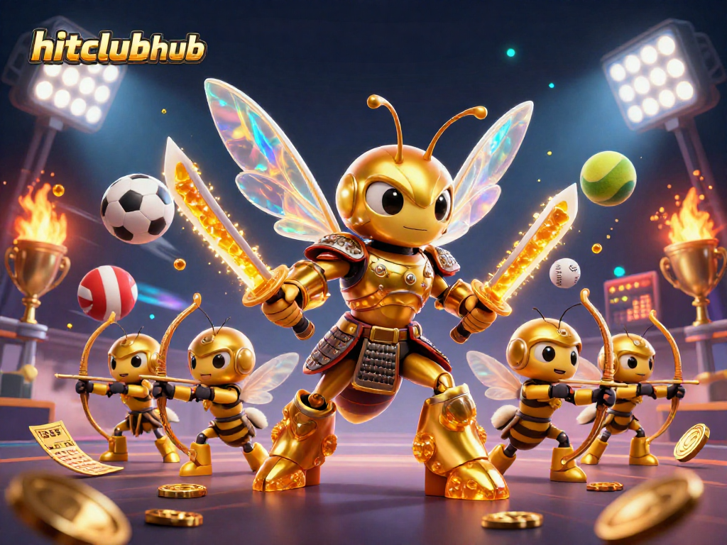 Experience the excitement of hitclubhub with vibrant gaming elements and energetic characters in a dynamic scene.