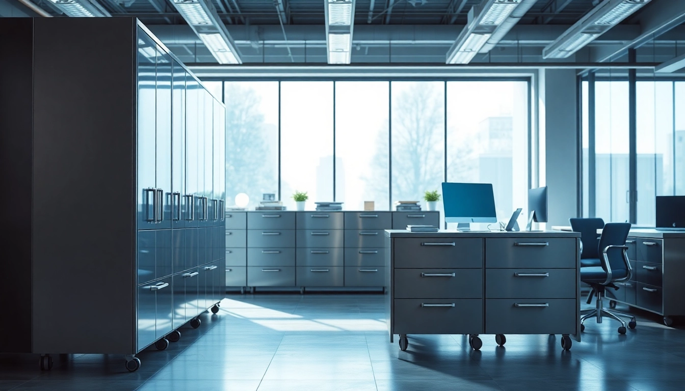 Hochwertiger Metal Drawer System in einem modernen Büro mit elegantem Design und praktischer Nutzung.