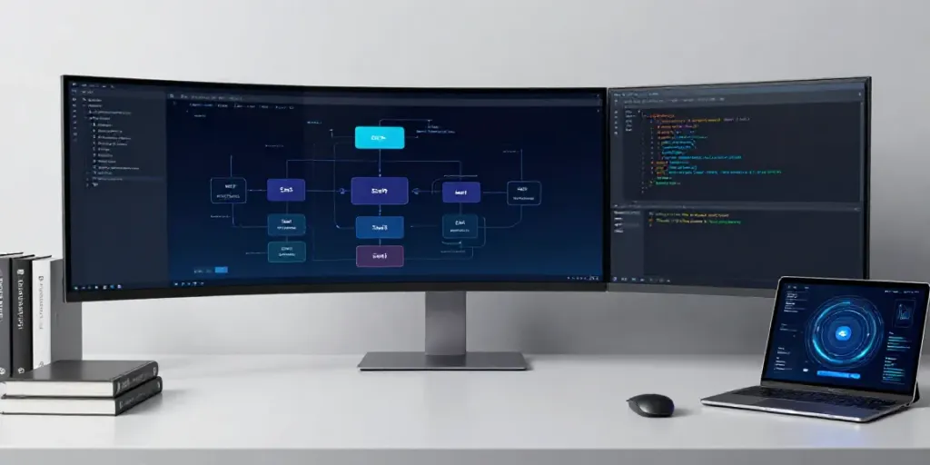 gg in der Softwareentwicklung: modernes Arbeitsumfeld mit Codierung und Cloud Computing.