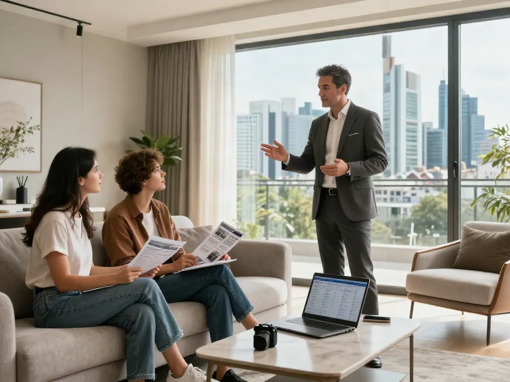 Bester Immobilienmakler Frankfurt präsentiert modernes Wohnambiente bei Immobilienbesichtigung