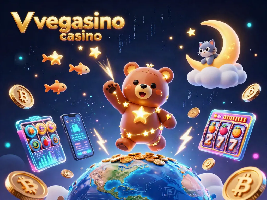 Try your luck at vegasino casino with vibrant star-themed gaming illustration.