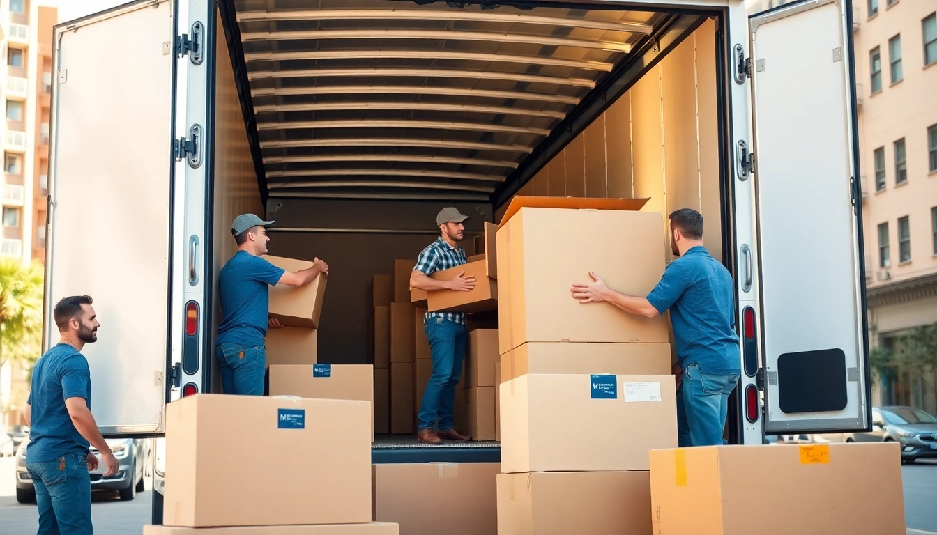 Umzugsunternehmen Darmstadt packen Möbel sorgfältig in einen Umzugswagen.