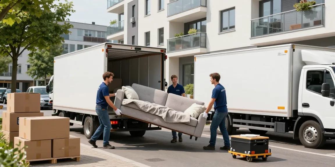 Umzugsunternehmen Darmstadt: Team bei der Arbeit, Möbel sicher transportieren in der Wissenschaftsstadt.