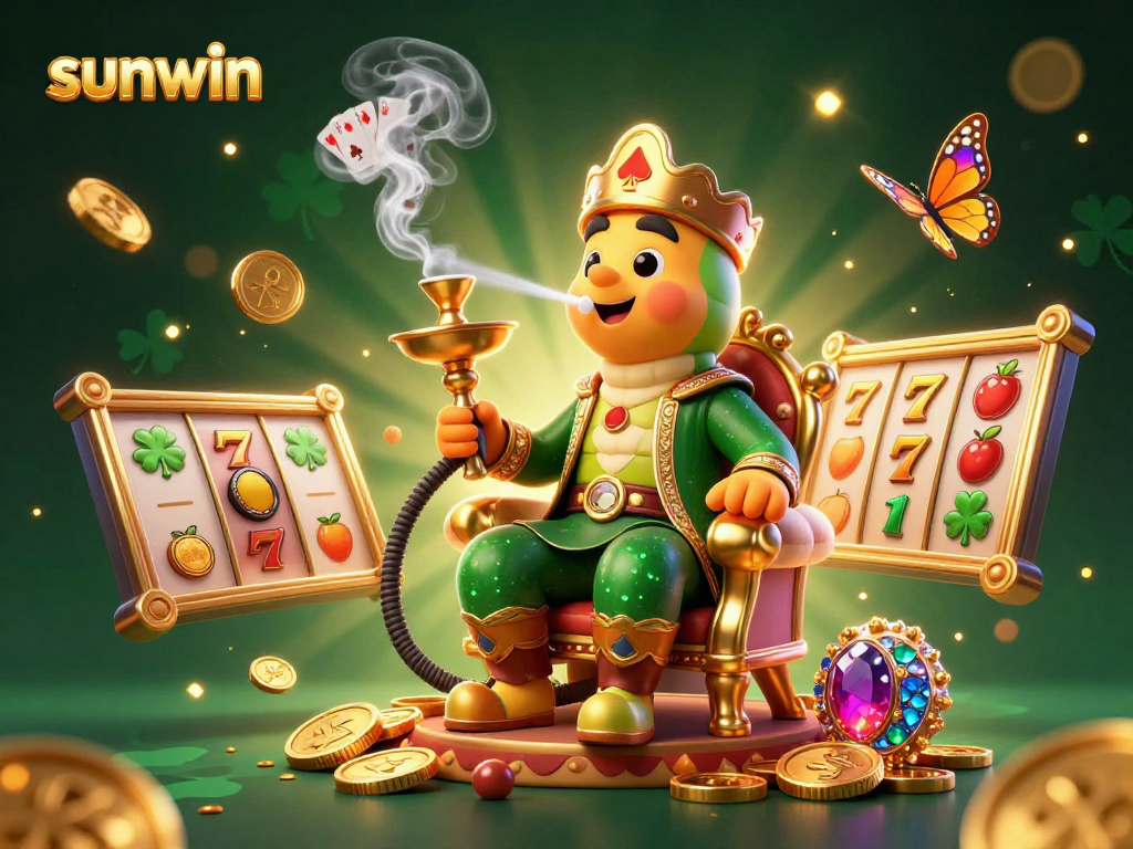 Experience winning with sunwin's majestic caterpillar master amidst vibrant casino symbols