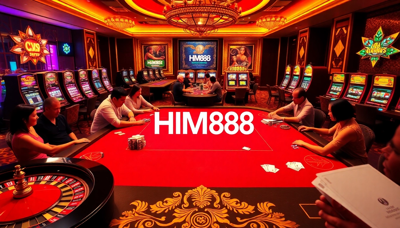 Experience the excitement of HM88 with vibrant casino visuals and gaming elements.
