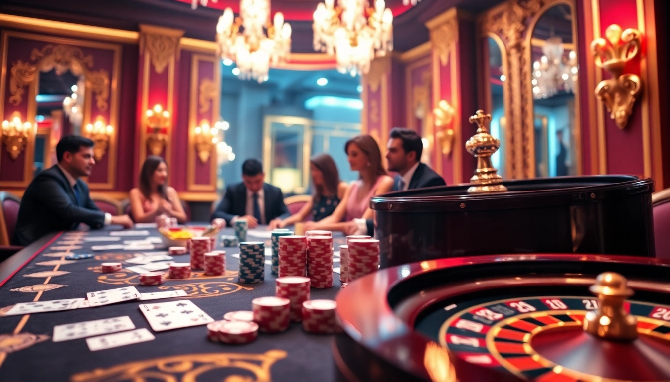 High-stakes action at a lively casino table from https://tk88t.org/, showcasing luxury gambling elements.