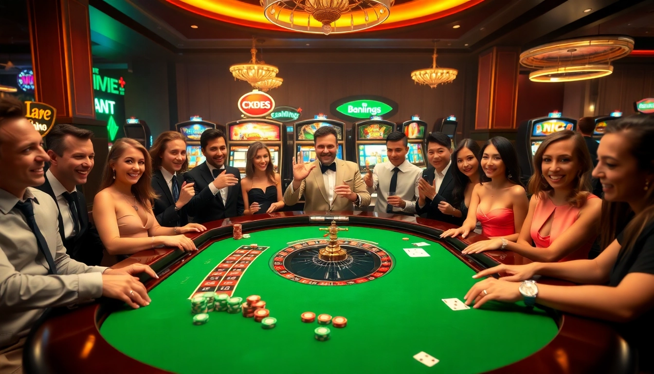 X88 players enjoying a thrilling roulette game in a luxurious casino environment.