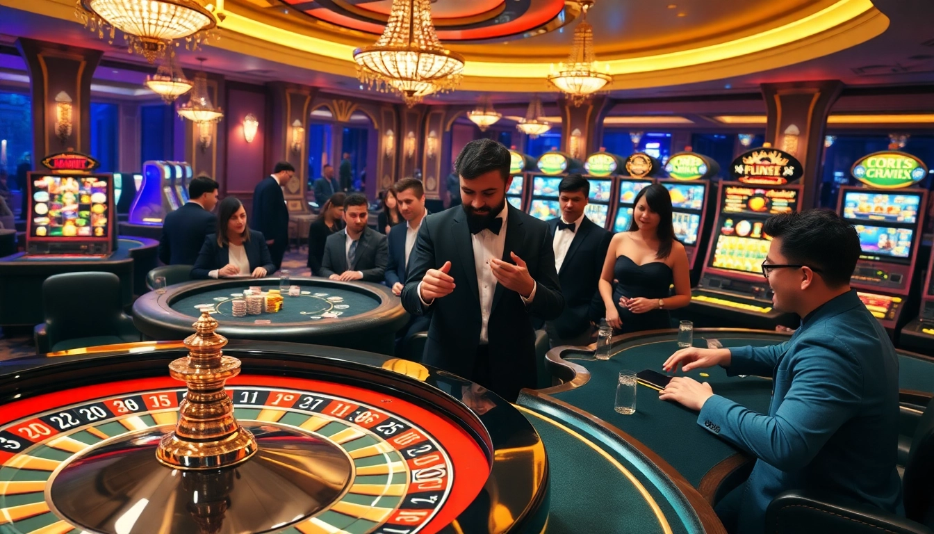 Experience the thrill of qh88 with vibrant casino tables and dynamic gambling action.