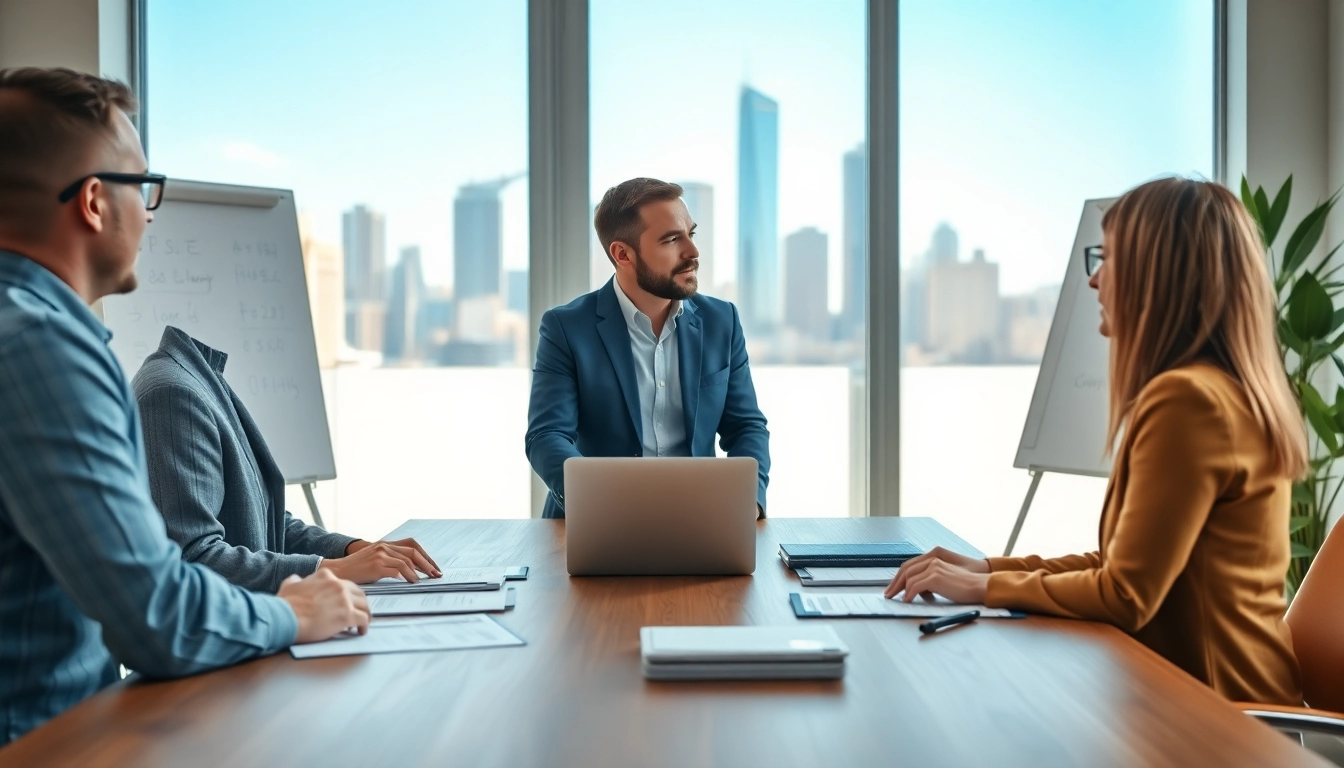 Personalberater bei der Besprechung mit einem Kunden in einem modernen Büro.