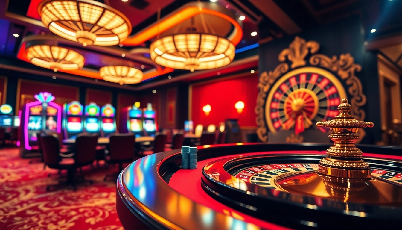 Experience excitement at the game 98win table with vibrant poker chips and roulette wheel.