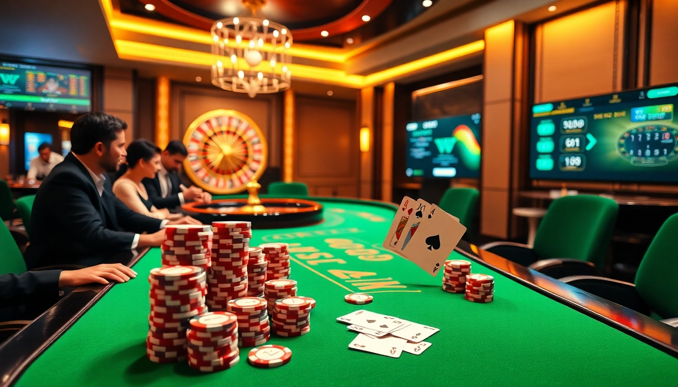 Experience the thrill of bem88 with winning hands at a luxurious casino table.